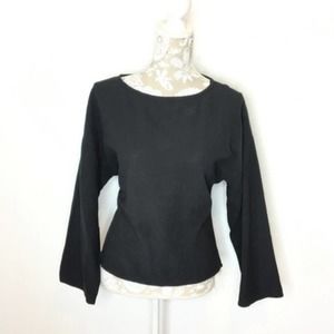 Soft Surroundings Boat Neck Cotton Top XS SM Black